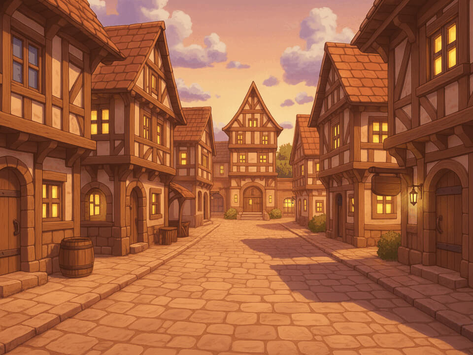 medieval_village_evening